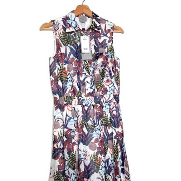 Grey Jason Wu Work + Sea Womens A Line Dress Multicolor Floral Lined 2 NWT - Picture 5 of 14